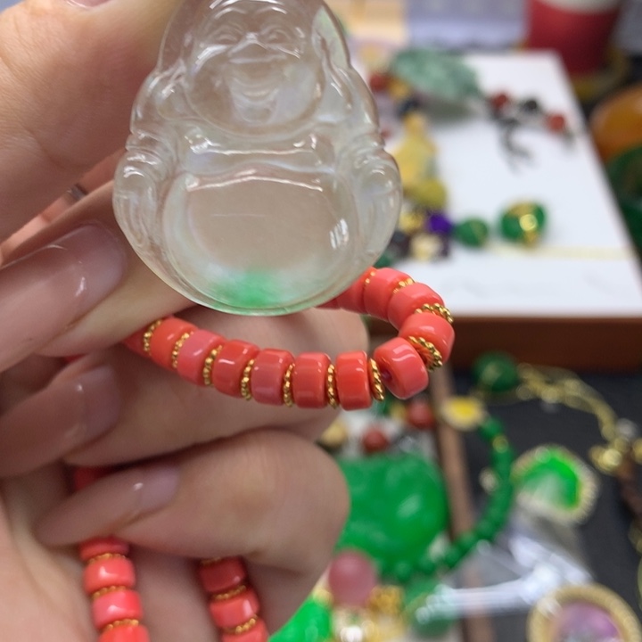 合金颈饰玛瑙/玉髓吊坠