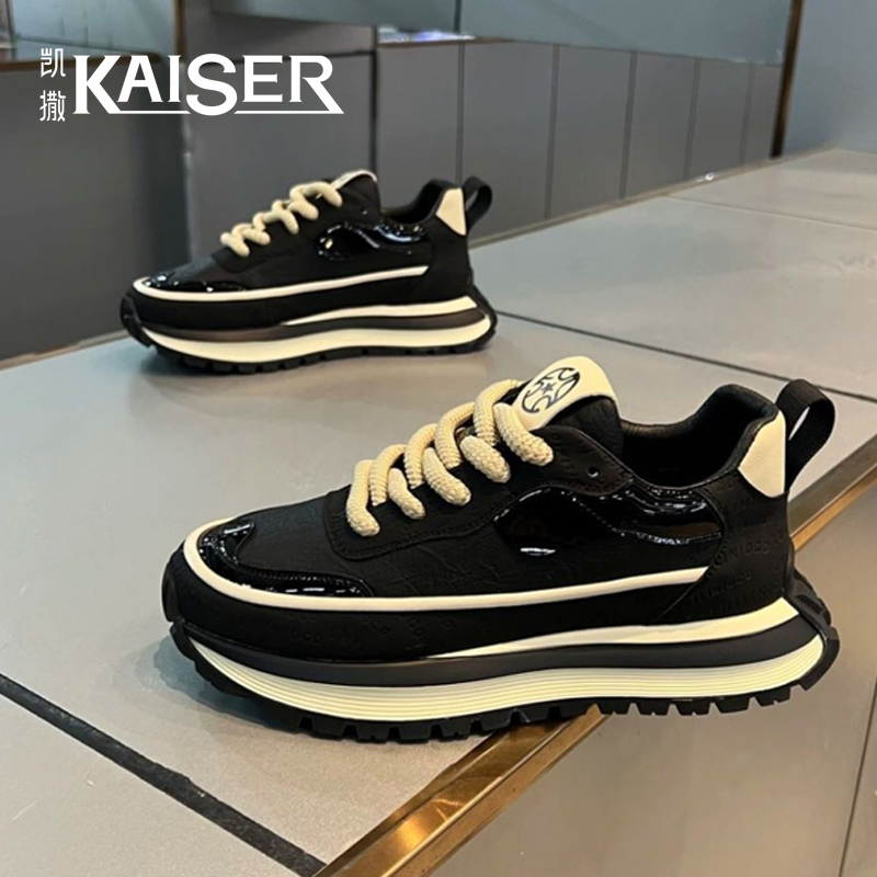 【凯撒】男鞋冬季男式休闲鞋子厚底百搭运动鞋时尚潮流阿甘鞋-AC255