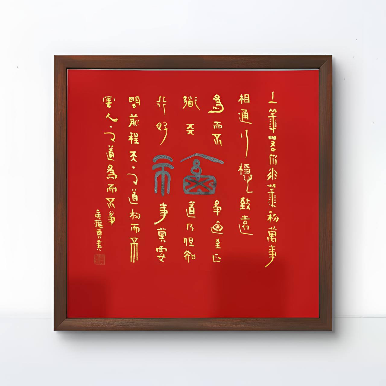  [侯振勇-中书协会员]手绘33cm*33cm《福》装饰画书法
