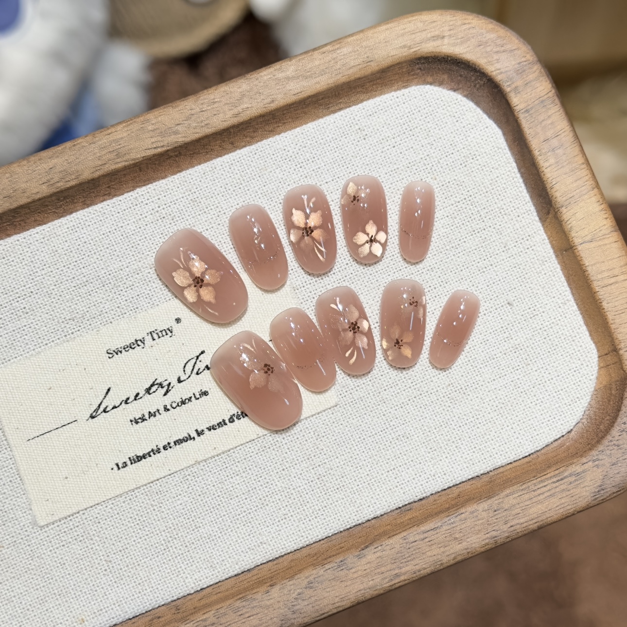 【镜中花】纯手工穿戴甲气质穿戴甲美甲师-手绘定制设计师系列