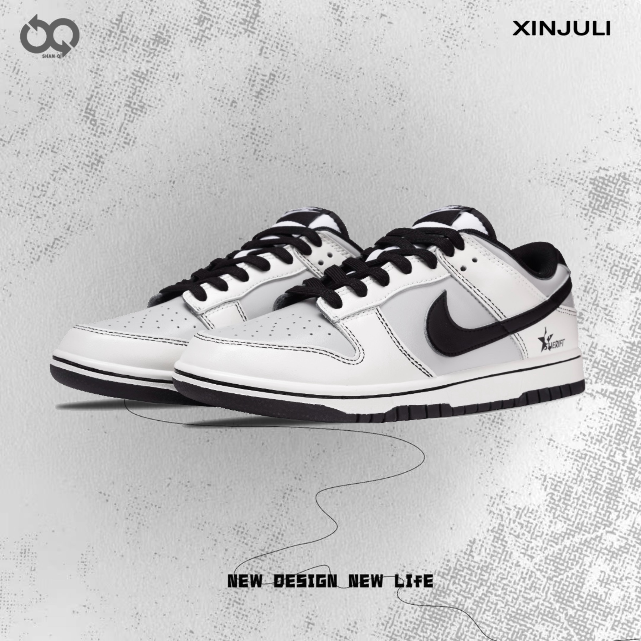 NIKE/耐克【定制球鞋】Nike Dunk 黑白序 皮革 潮流穿搭 秋冬精选