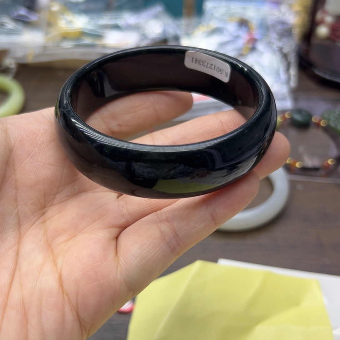 和田玉未镶嵌手镯61.8圈围460