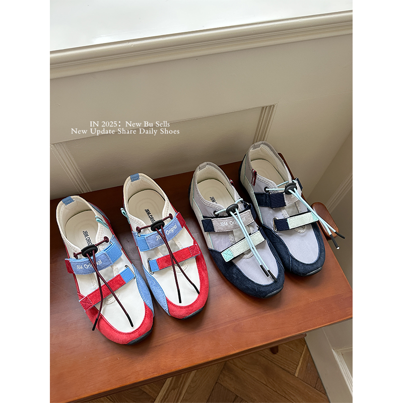 JBM 咸蛋小虾米芭蕾舞风春夏撞色两色休闲运动鞋