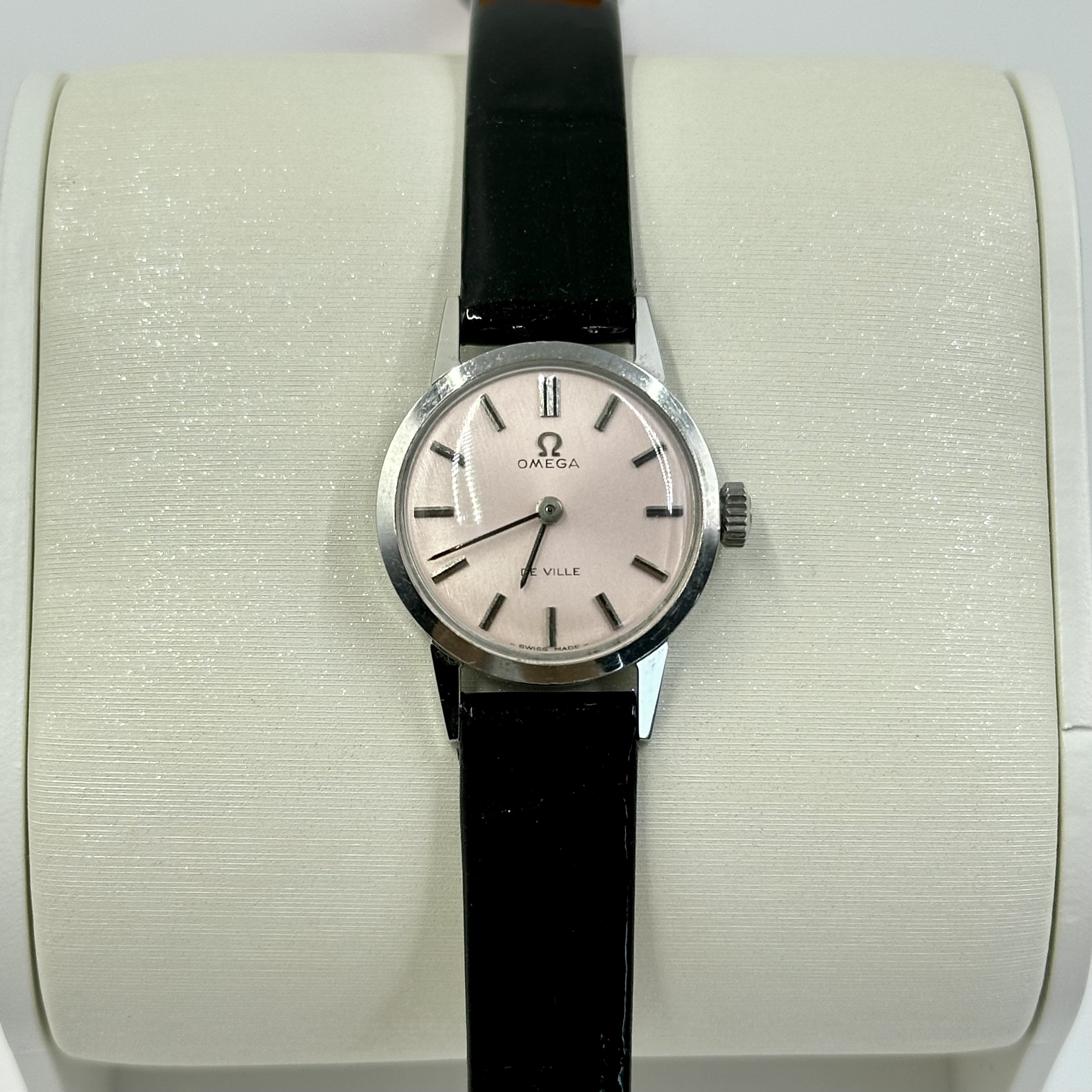 95新 Omega/欧米茄 钢色粉盘机械表中古表手表21mm