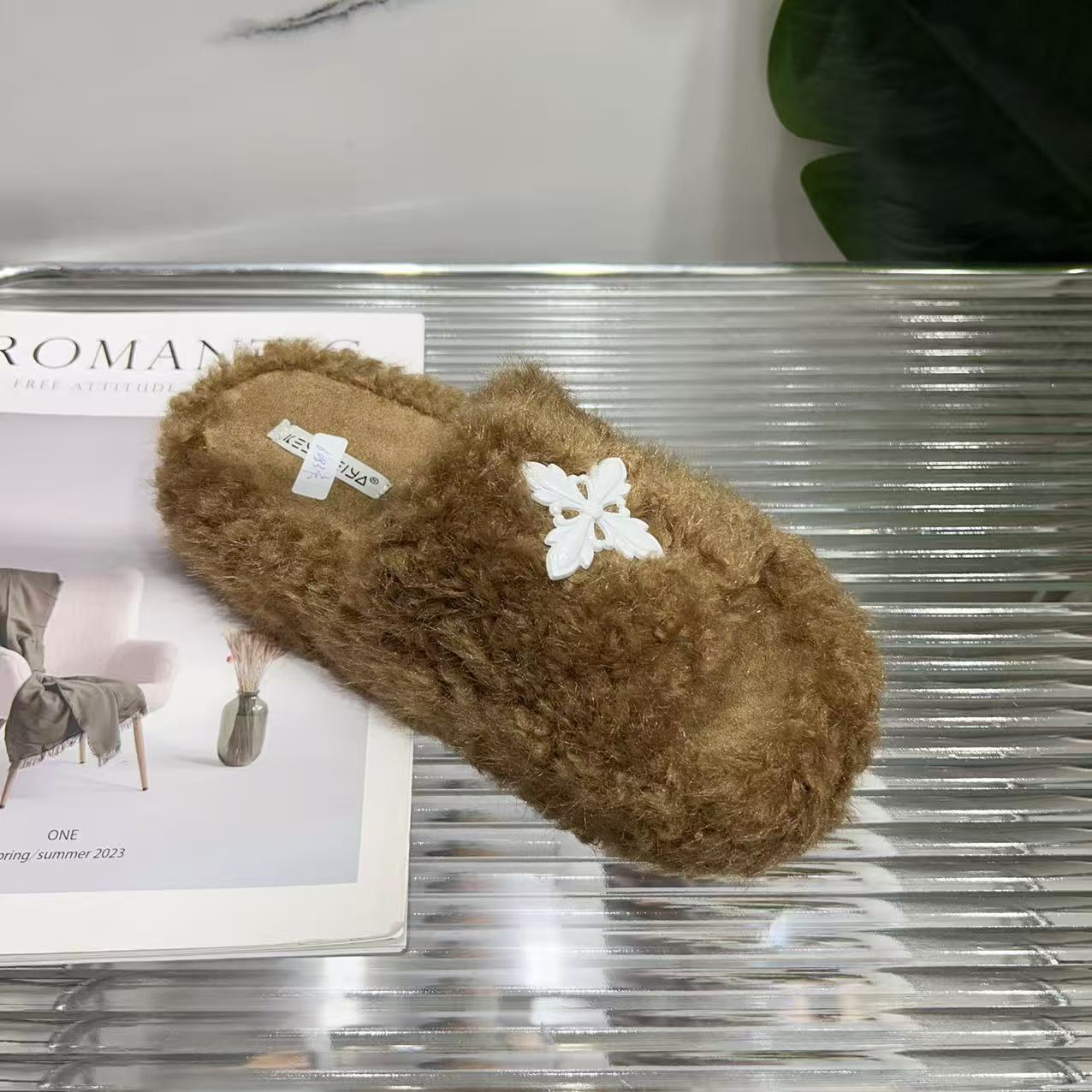 秋冬休闲款拖鞋女新款配裙子仙女风毛毛拖鞋6083