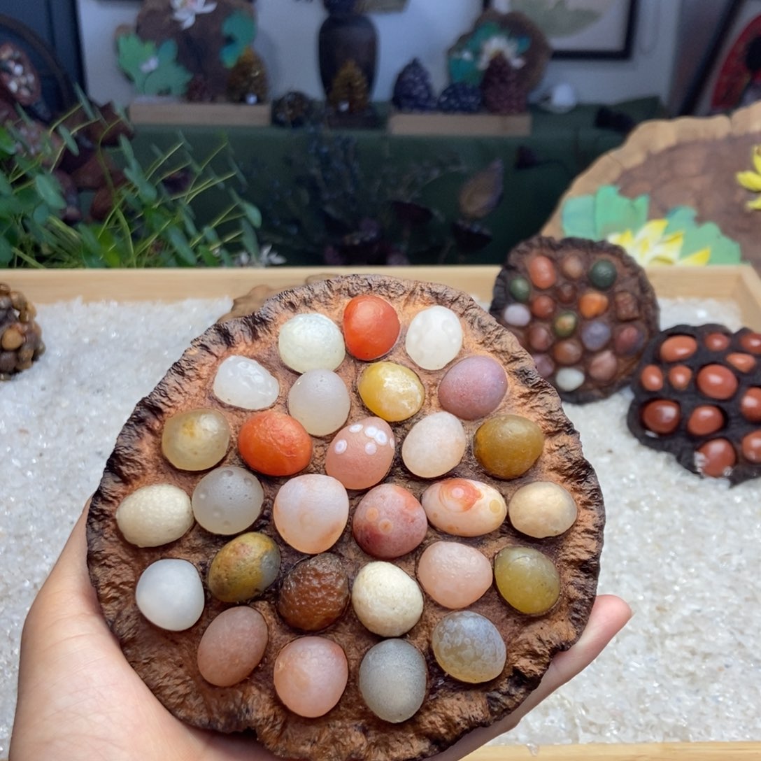 石材木石院子的莲蓬摆件1