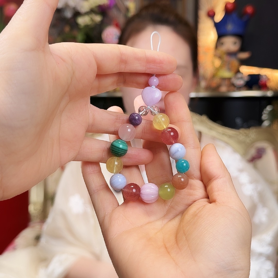 喝***咪未镶嵌手链水晶手机链