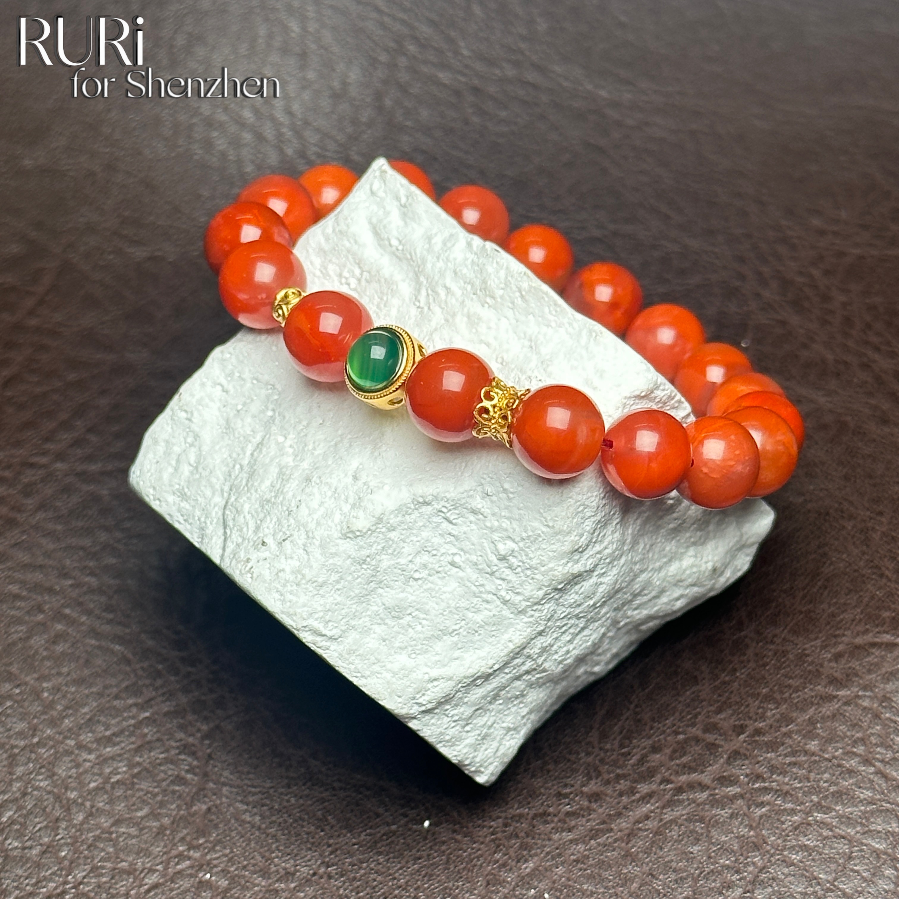 女士时尚大气百搭玛瑙搭绿松手串 多样性发其一 SJ250052