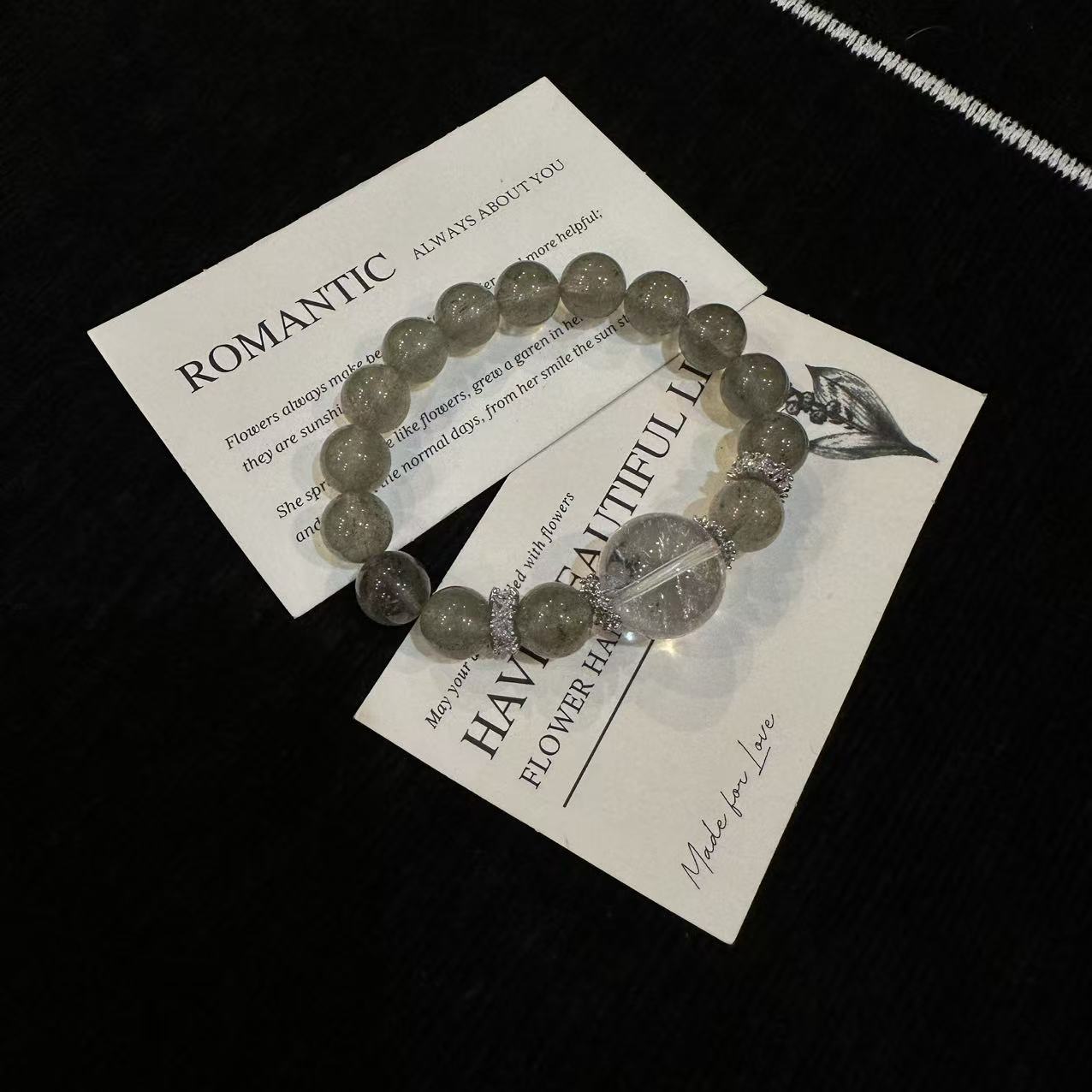 「YIMIMI」天然水晶 10mm绿草莓晶手链x3595 多样性发货