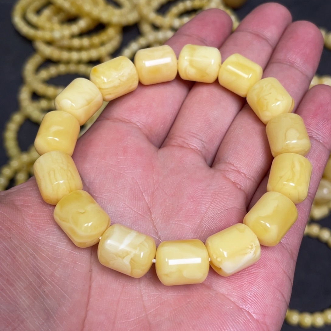 蜜蜡未镶嵌裸石竹节蜜蜡手串11.5mm