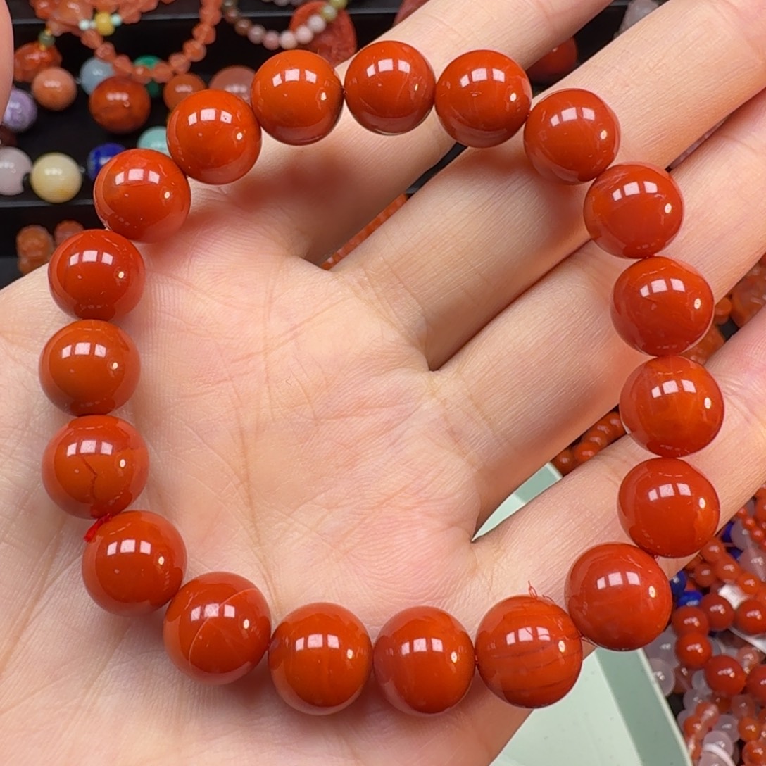 南红玛瑙未镶嵌手串10.5mm