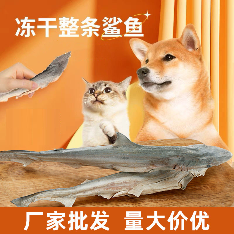 冻干小鲨鱼宠物猫咪狗零食成幼犬磨牙啃咬棒冻干鲨鱼