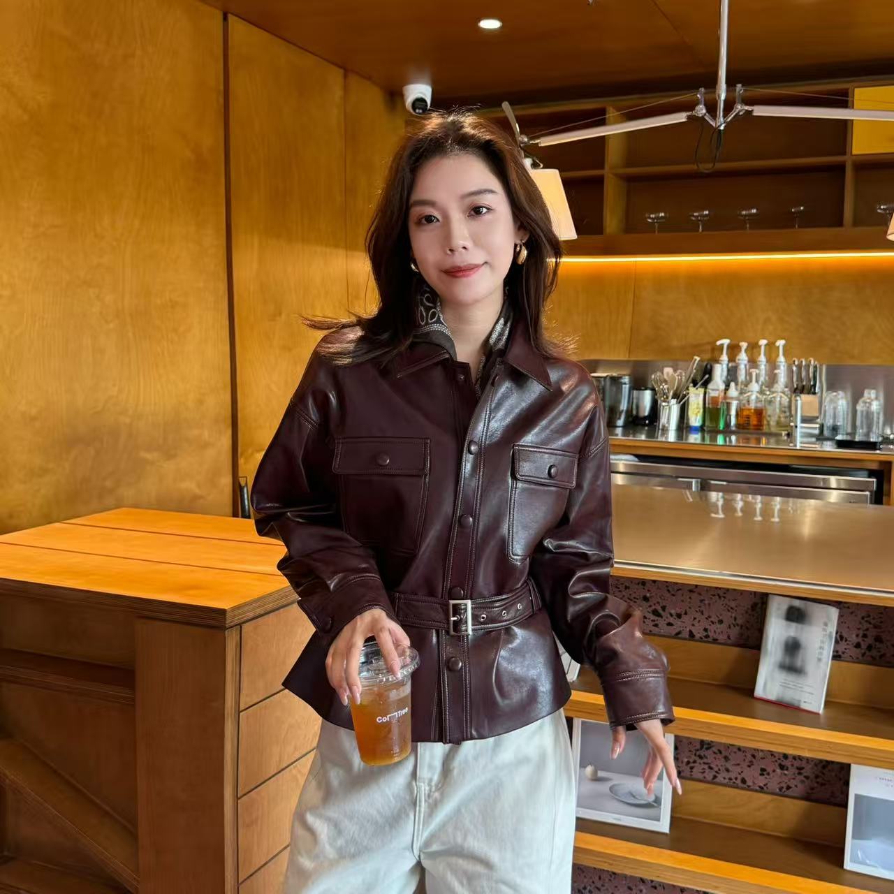 【我的女神】KZQ家气质女人味皮衣外套