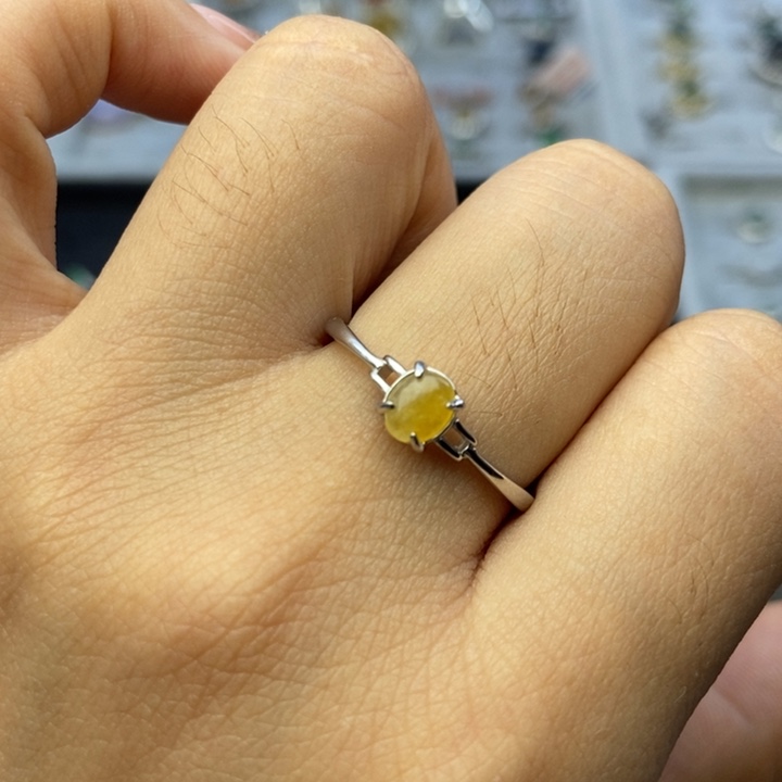 翡翠戒指银S925镶嵌戒指