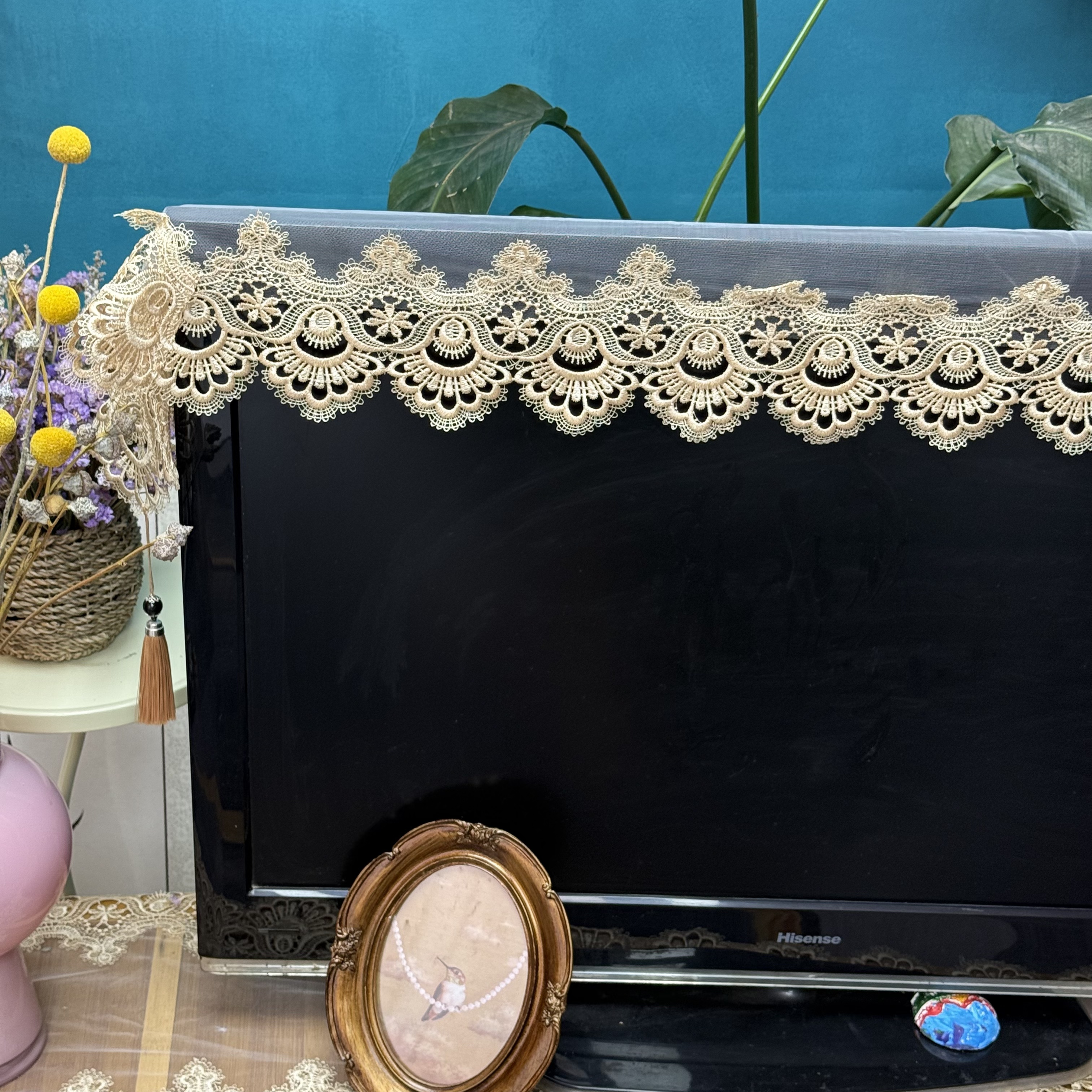 167t（40*260cm）珞光纱轻奢大气高透蜂巢网蕾丝家居软装香槟金高档