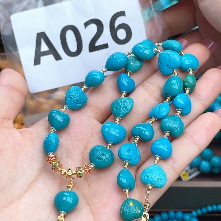 绿松石珠宝奇石18K金镶嵌适*