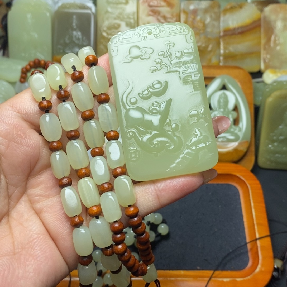 盆景石方解石生肖鼠