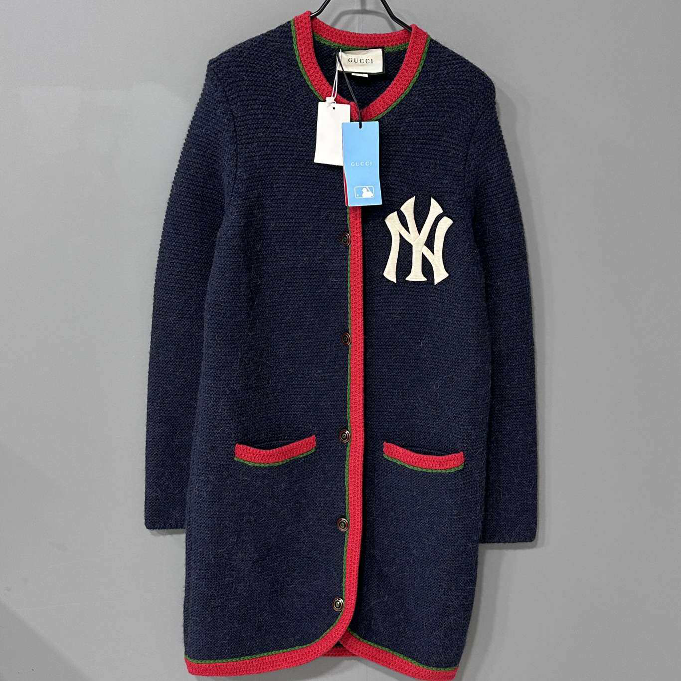 未使用 GUCCI/古驰 mlb联名款针织大衣/XS码/86550