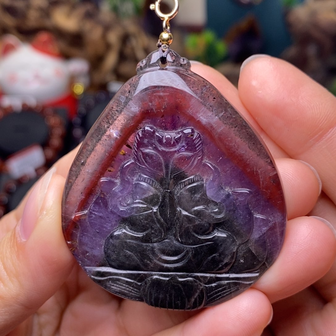 水晶A034老矿极光吊坠未镶嵌