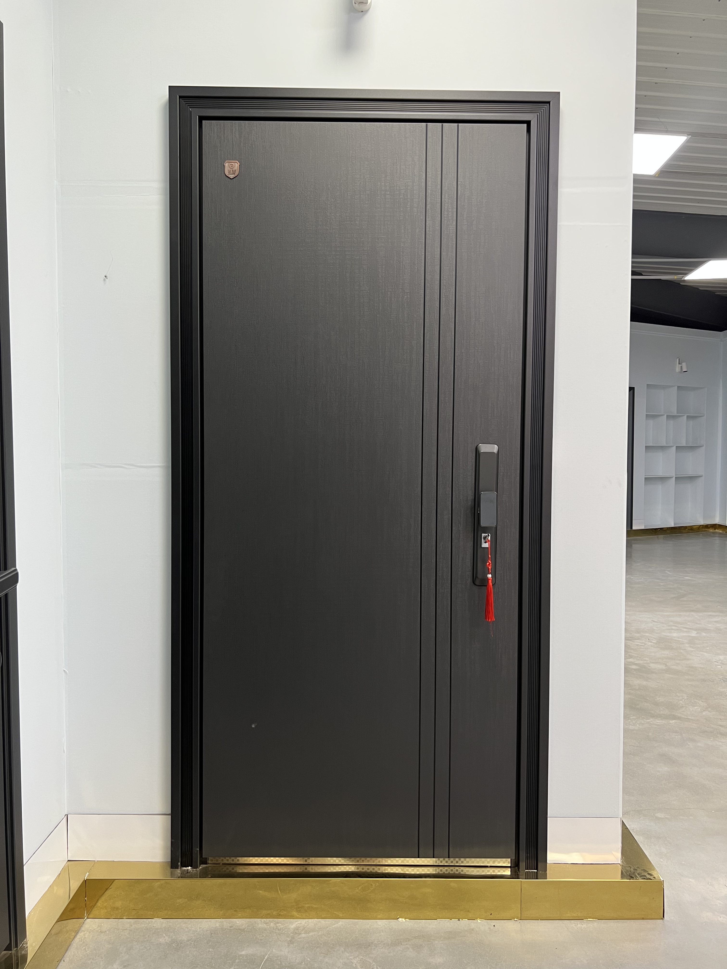 40.【精品入户门】  浅咖色门面 树皮纹纹理-朗众