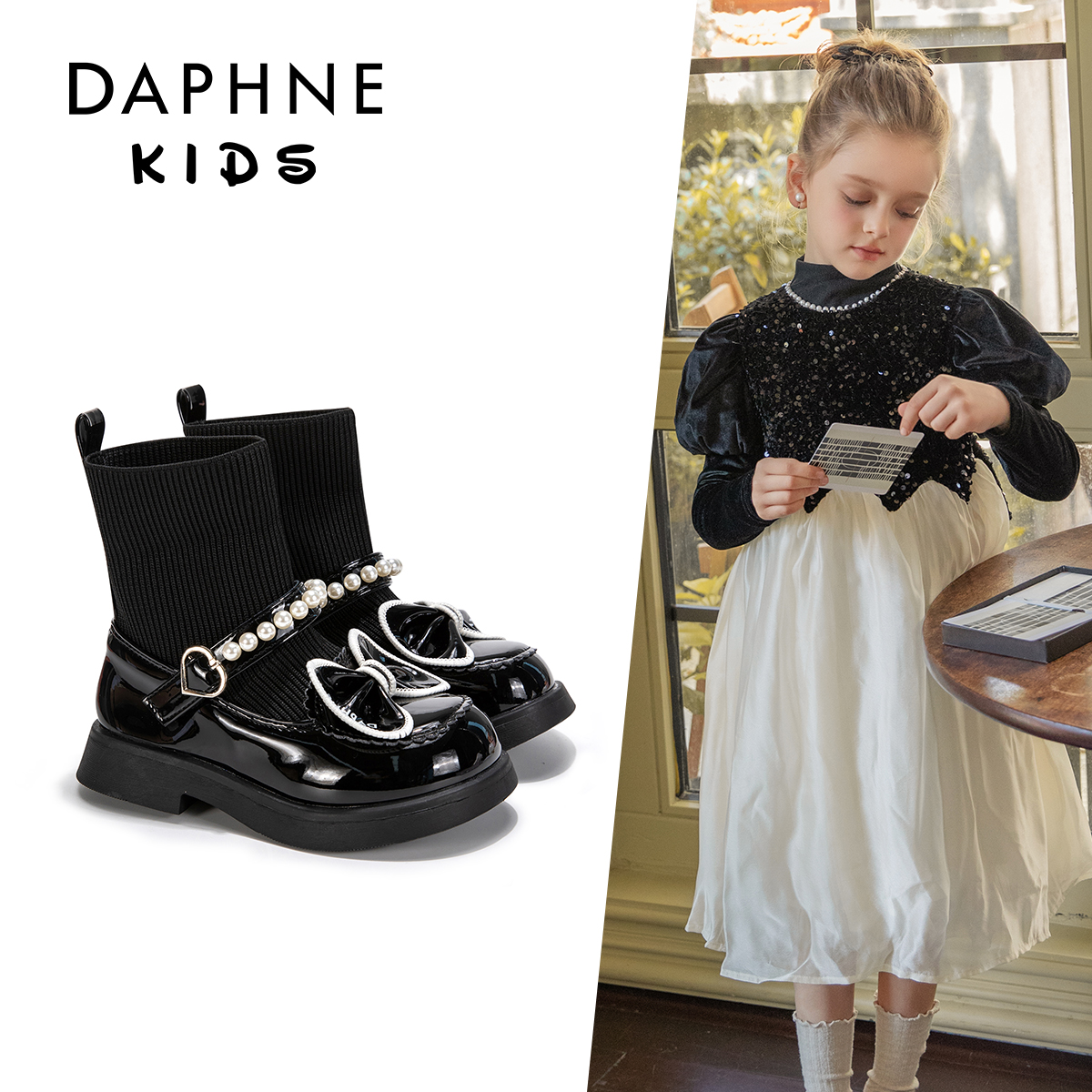 儿童马丁靴女童靴子秋冬新款小公主短靴冬季加绒皮靴洋气女宝袜靴