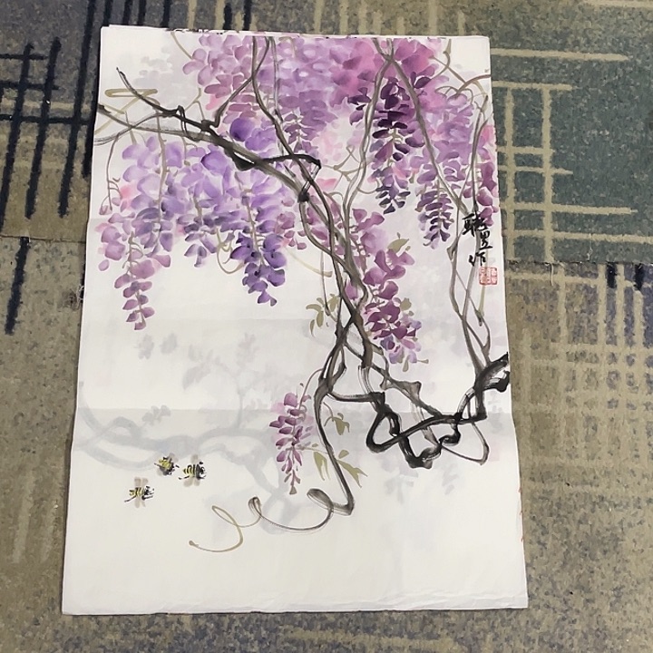 国画四尺三开作品光啊1111