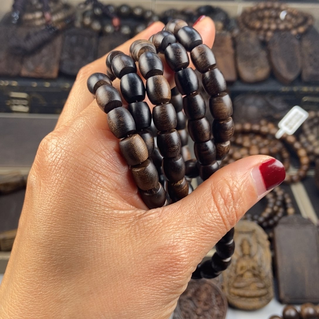 沉香手串f****…越南芽庄白棋玉化留疤