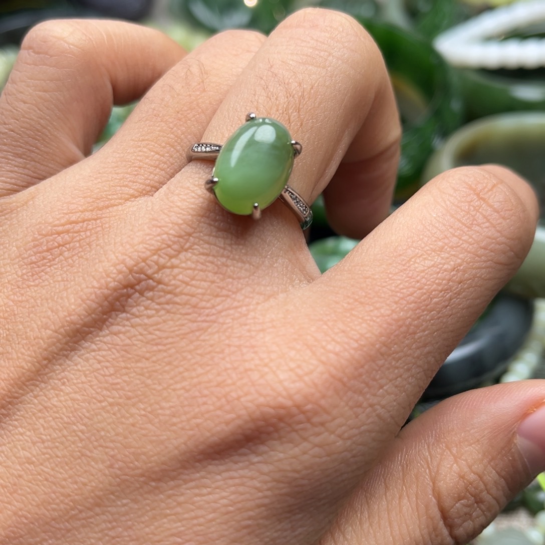 和田玉（碧玉）合金戒指