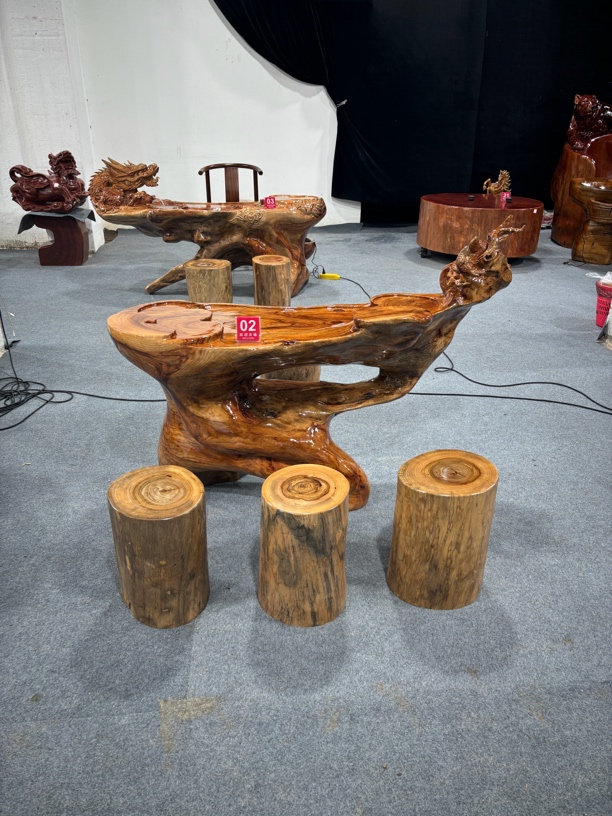 香樟木实木茶桌，尺寸138-52-65/100