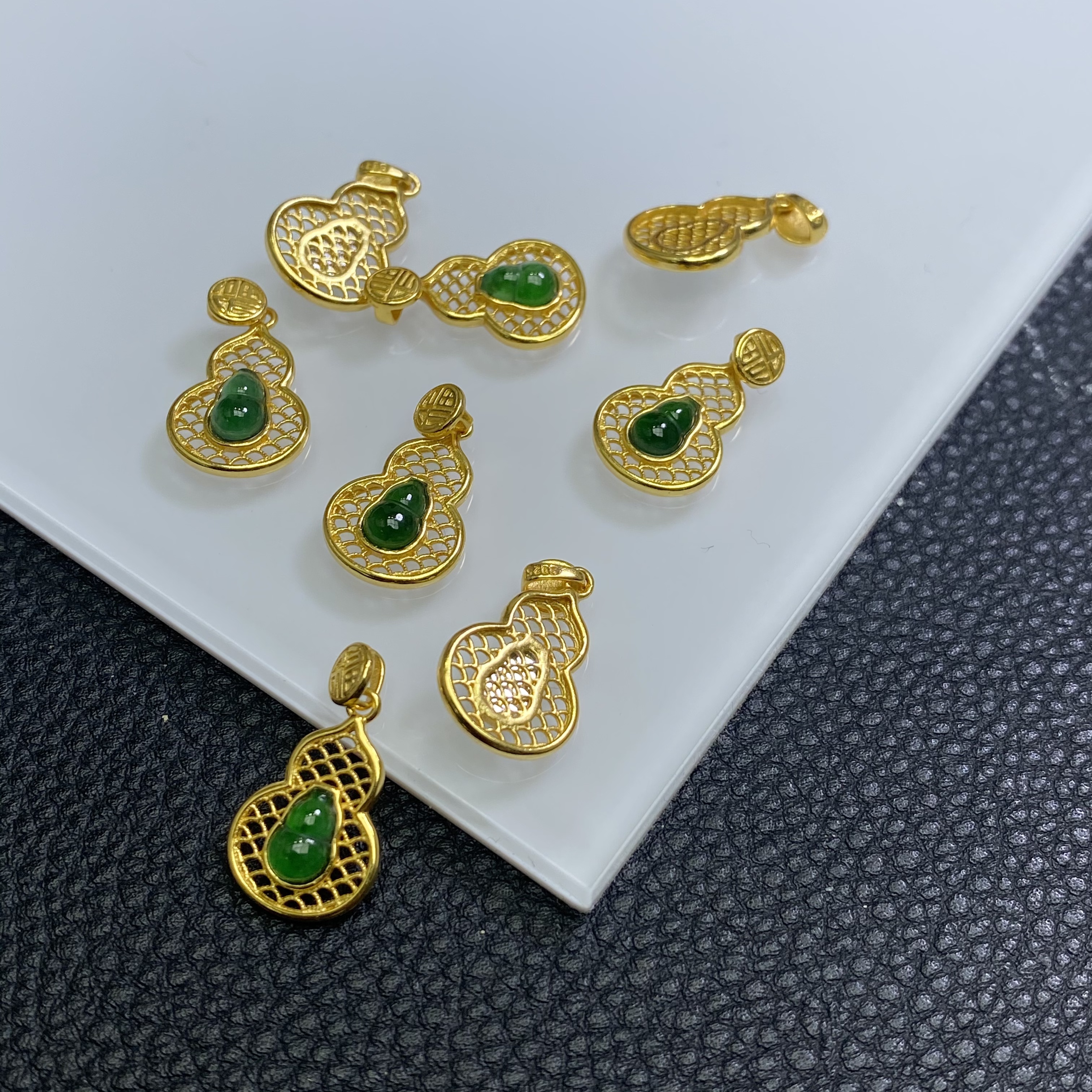 「戴琴珠宝」FR4778-翡翠葫芦银镶配件-WJ