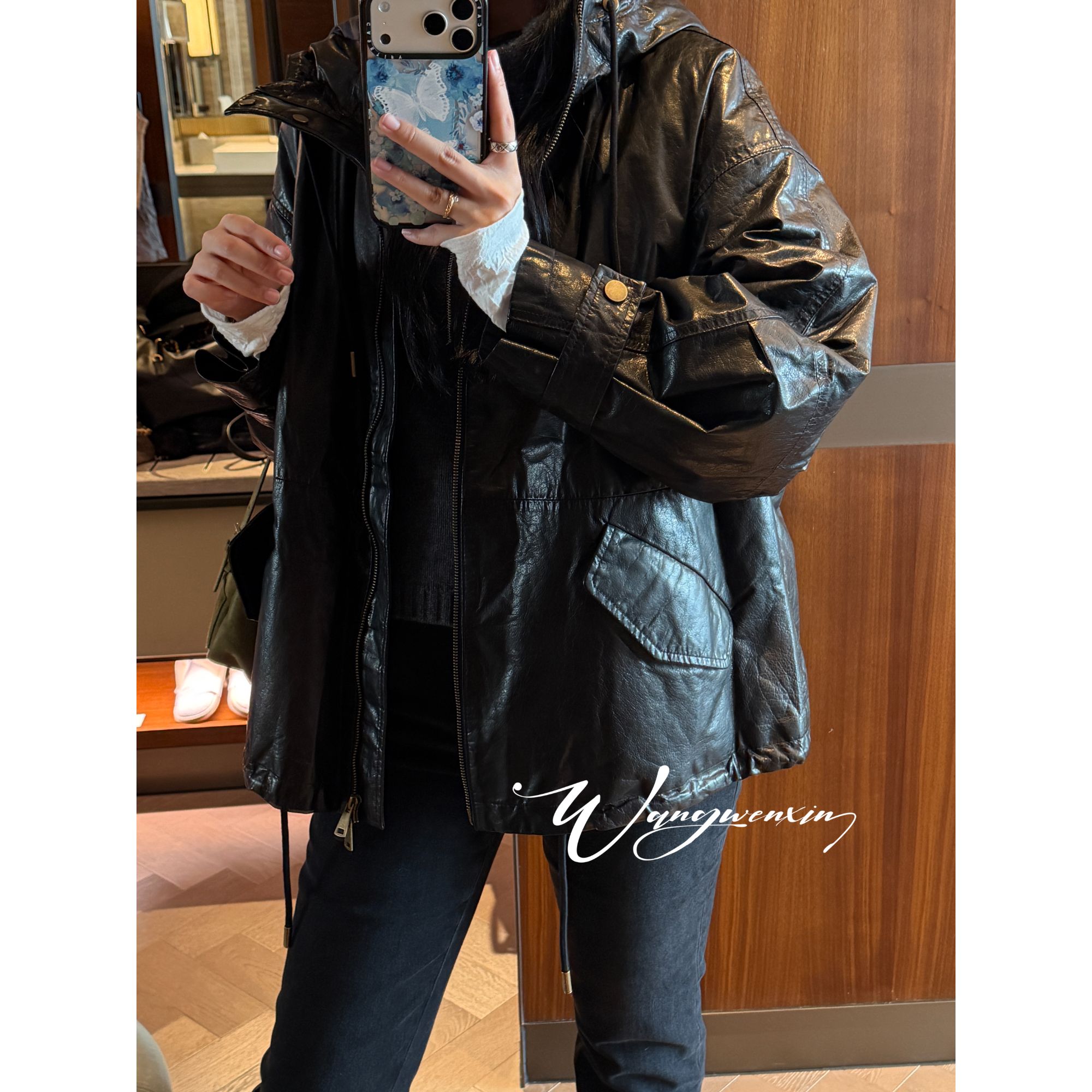 【王雯馨】 “聚焦咖位”手工蜡牛皮！！夯到逆天！！羽绒服 外套