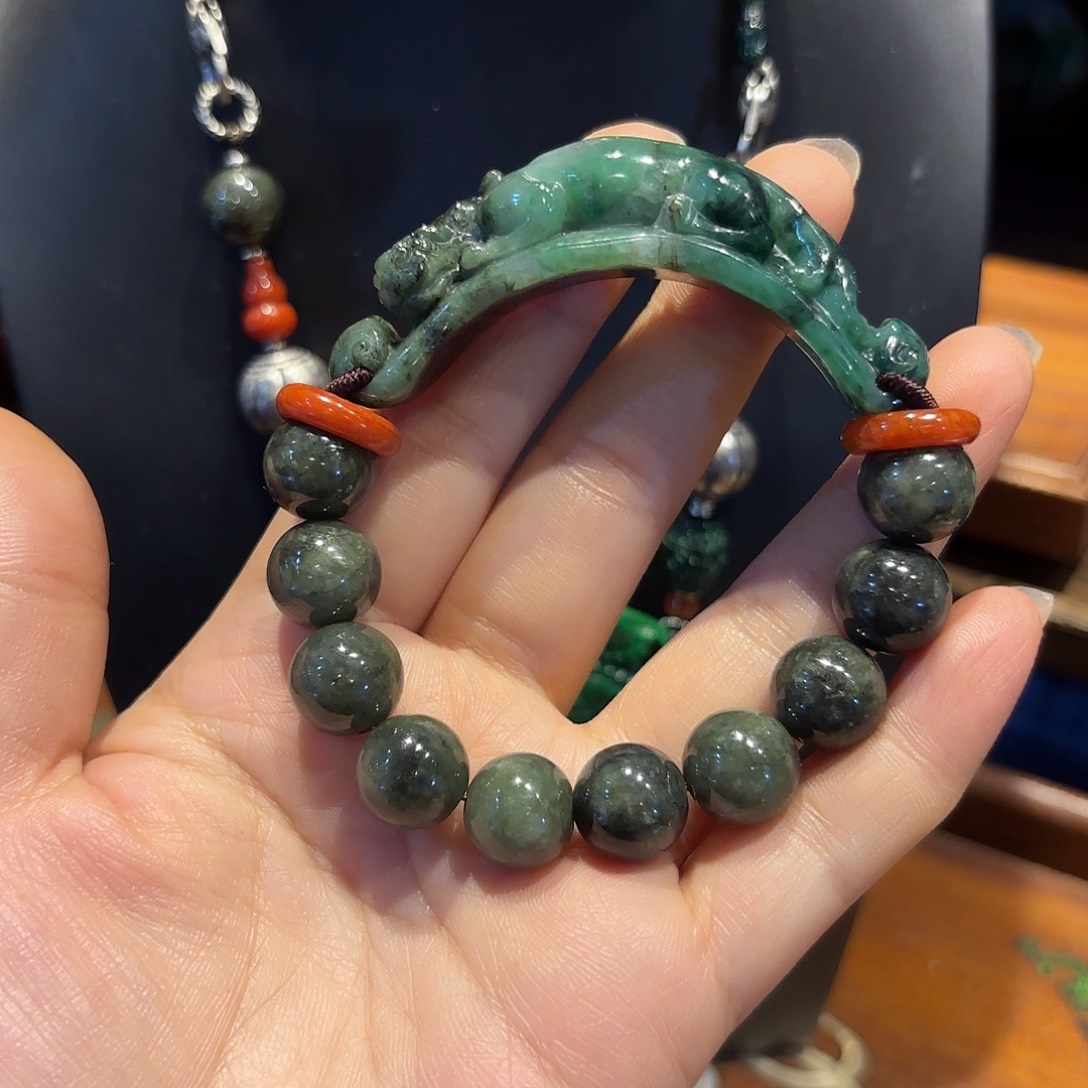 翡翠手链未镶嵌原创