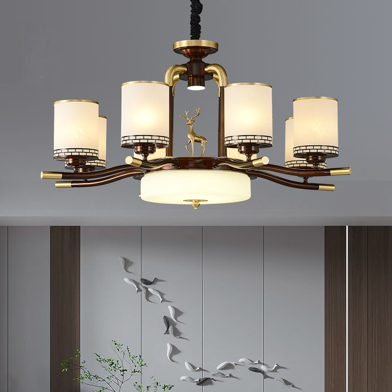 新中式全铜吊灯客厅餐厅书房卧室国风禅意简约大气轻奢创意全铜灯