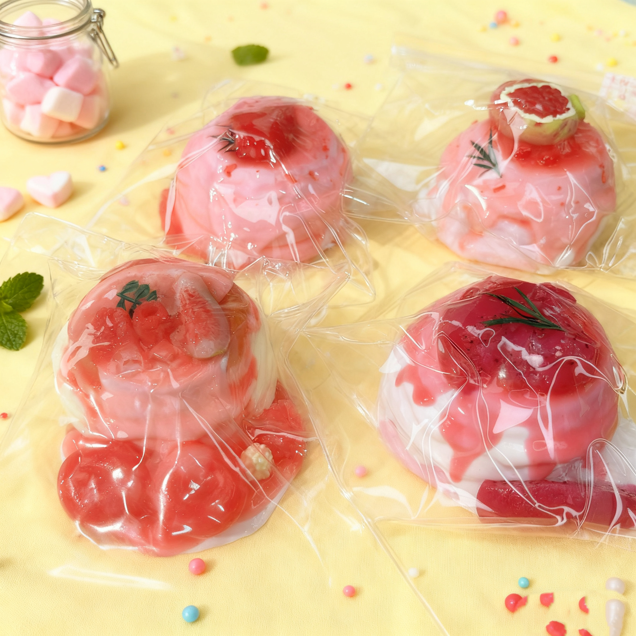 粉嫩食光系果味蛋糕捏捏乐软萌慢回弹解压玩具仿真放松小物