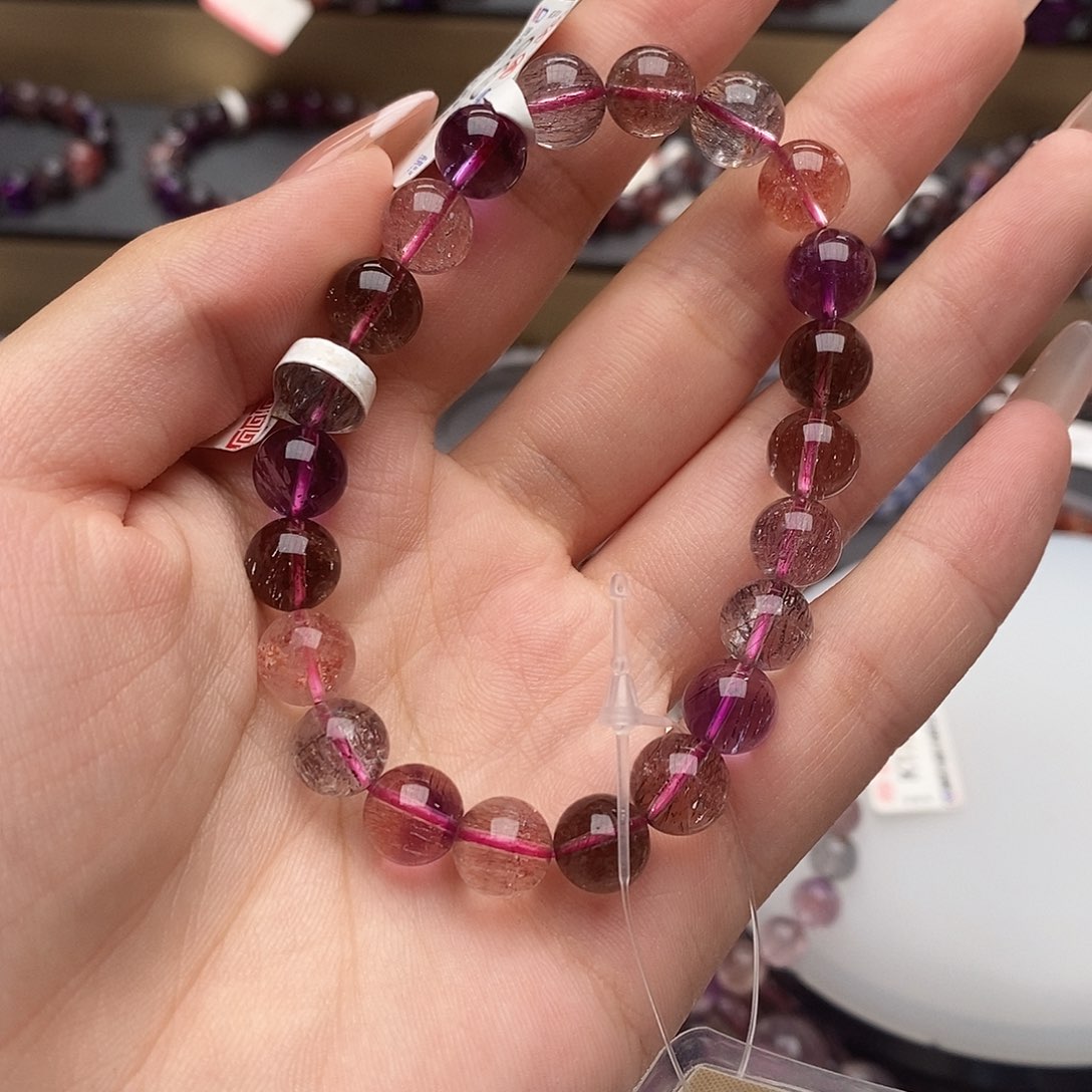 水晶手串未镶嵌橘****带G907超七8+