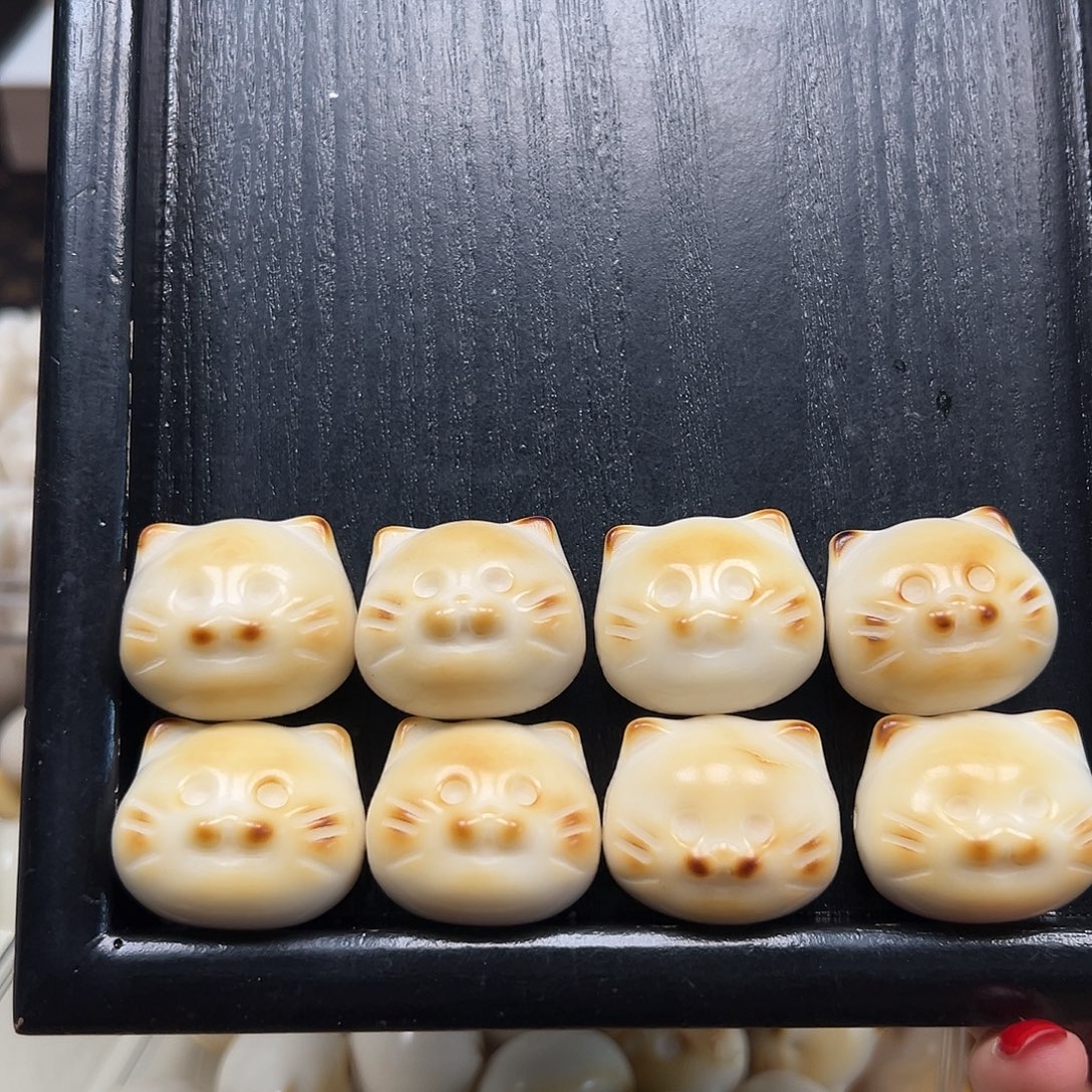 手串菩提根/象牙果瑕疵炭烤胡须猫10课竖孔