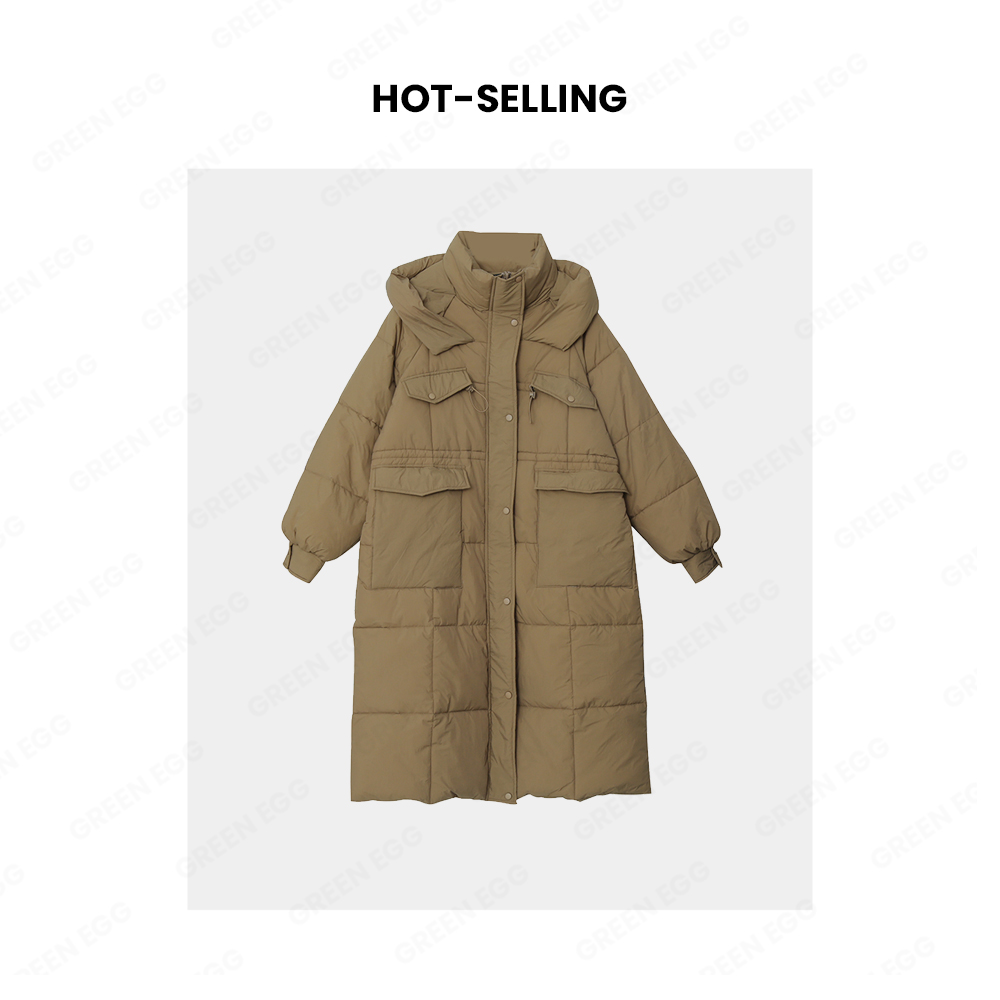 【年末大清清】Y876加肥微胖大码棉服保暖棉衣咖色女连帽外套