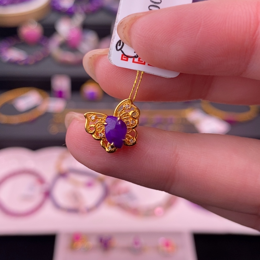 苏纪石（舒俱来）18K金镶嵌吊坠(不含链)