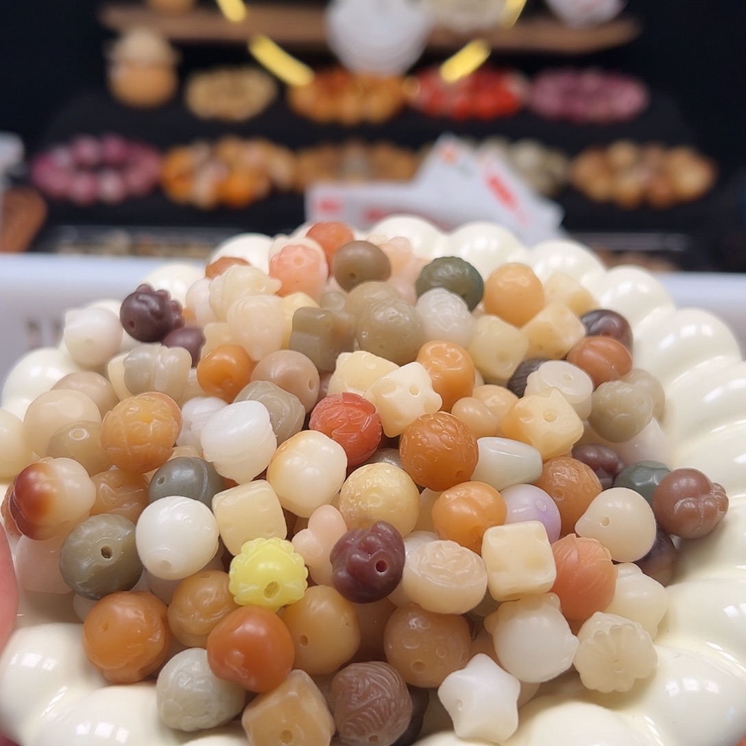 菩提根/象牙果手串配件混锅100颗