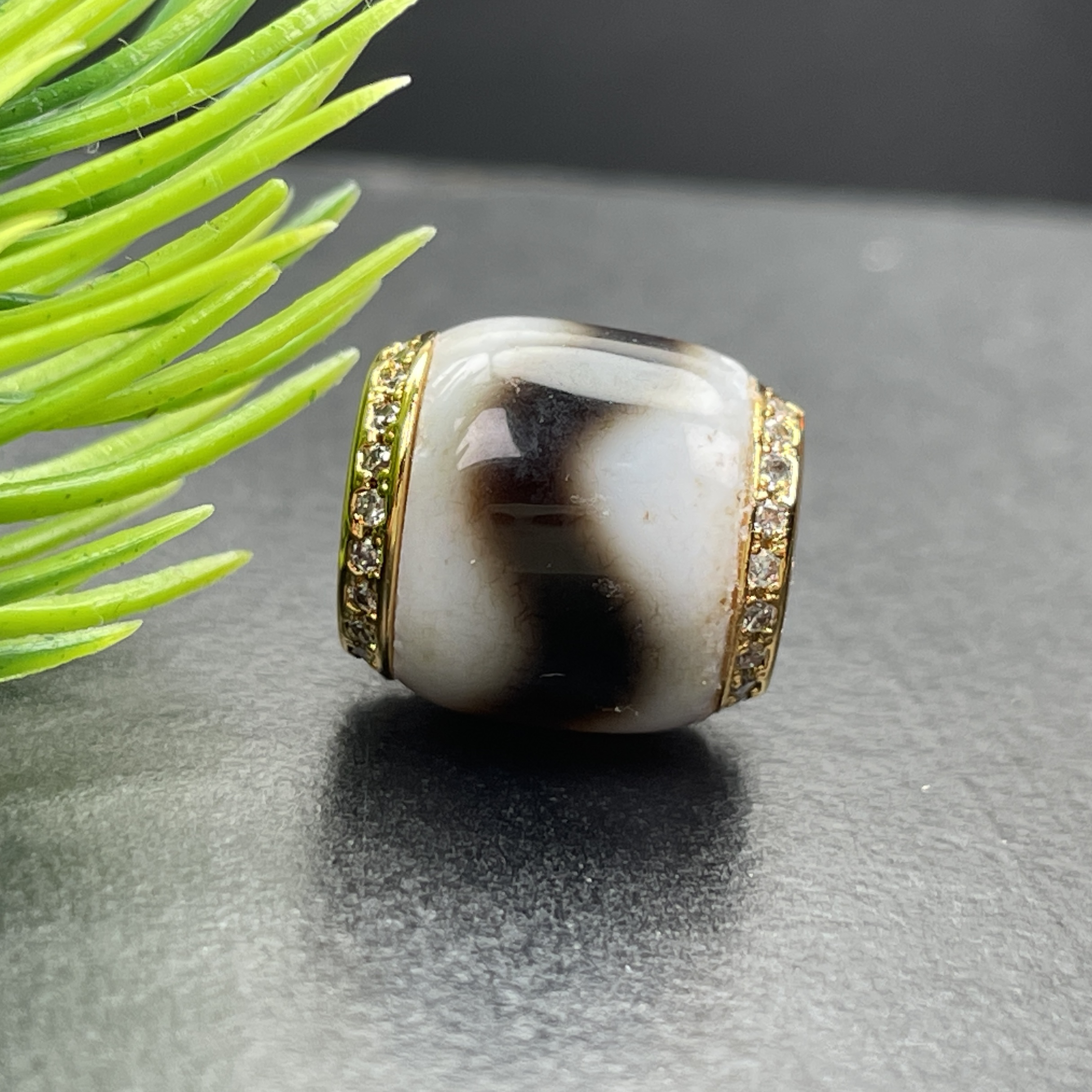 原矿老料珠改虎牙图腾文玩配饰尺寸11mm左右顶珠配珠腰珠菩提配饰