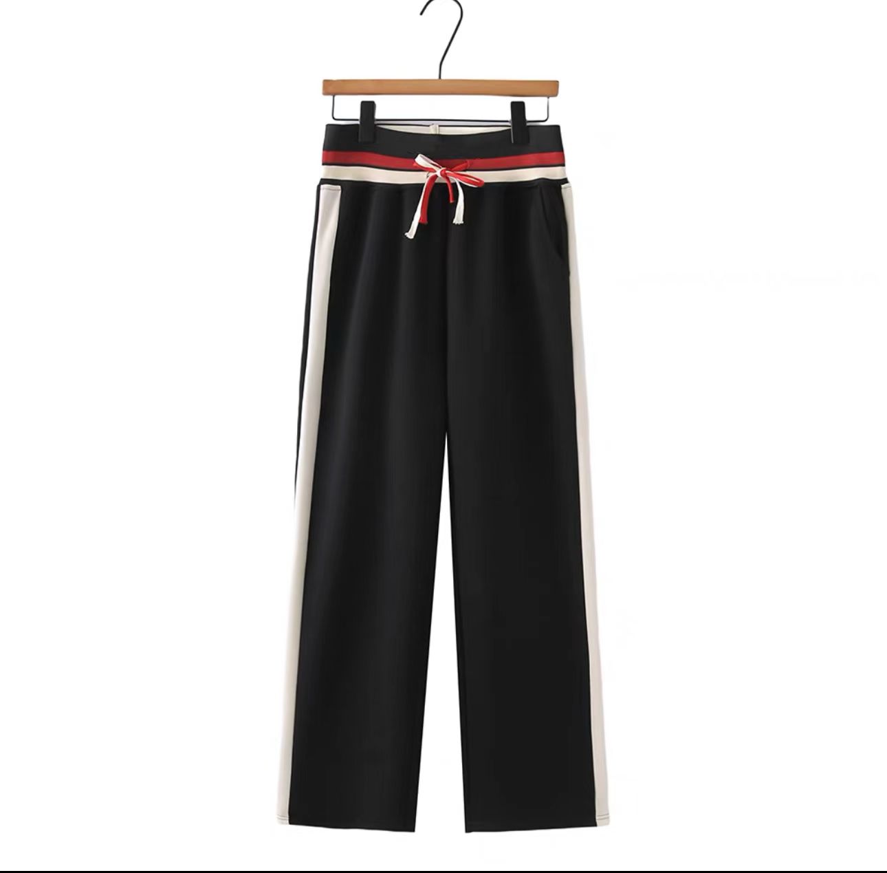 【新款】裤子时尚百搭气质休闲简约显瘦轻奢宽松女装2078[BLK]Q