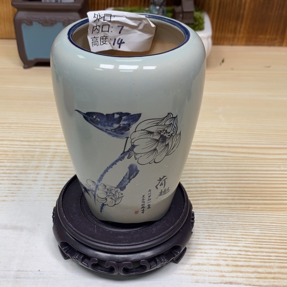 紫砂陶瓷花盆浮力