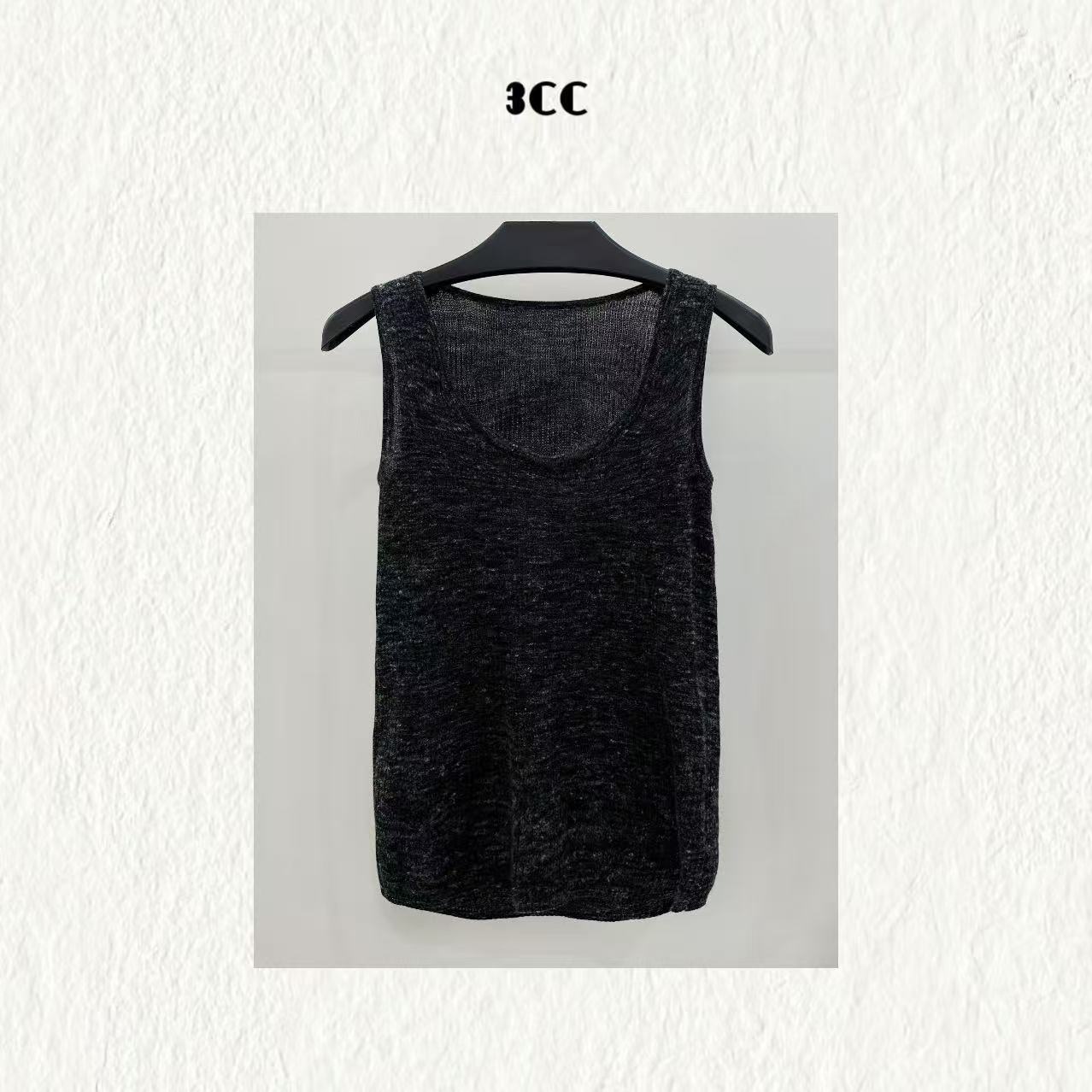 3CC【麻感背心】定制纱线亚麻混纺针织背心89174