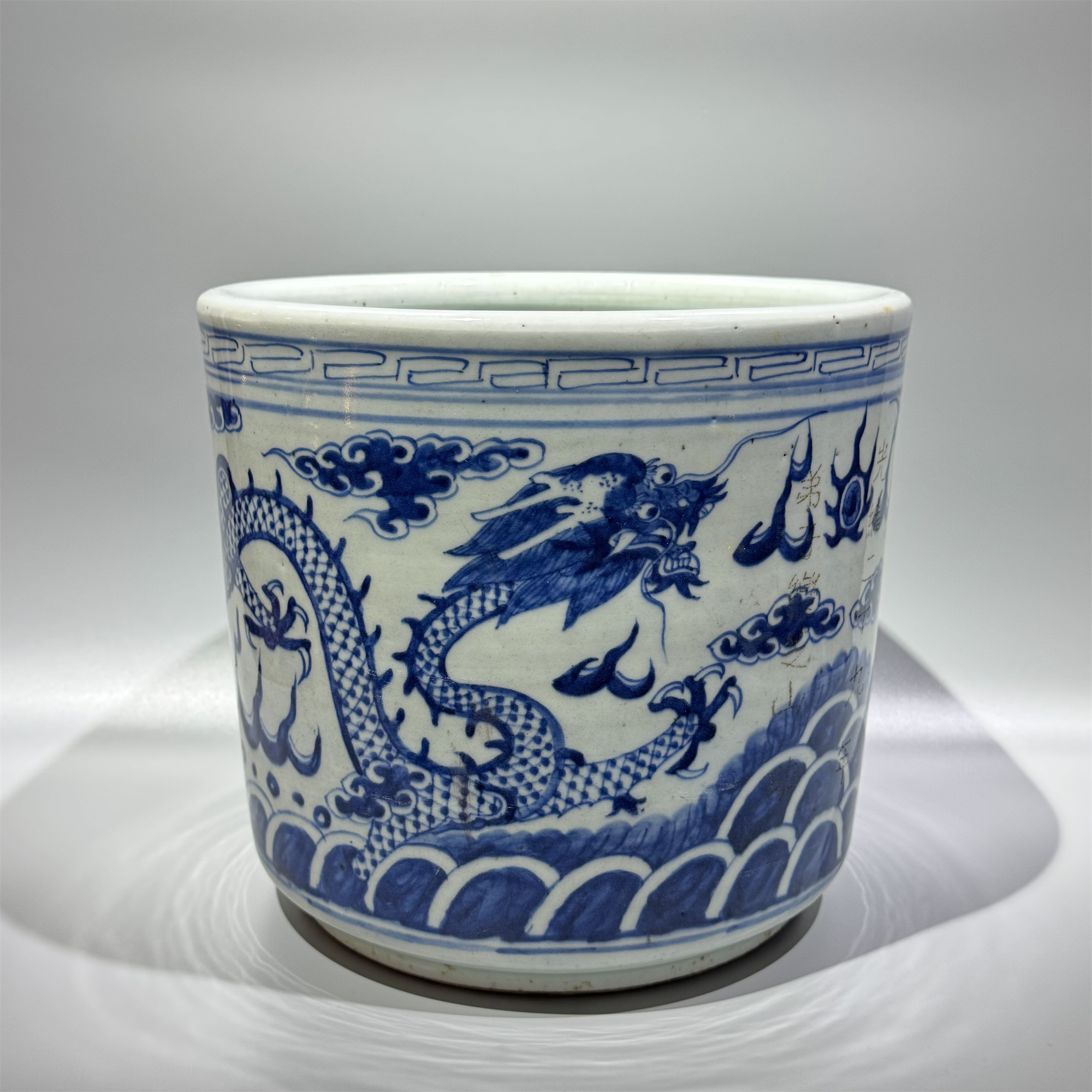 QW3-25清中期·青花龙纹大香炉【古董拍卖】
