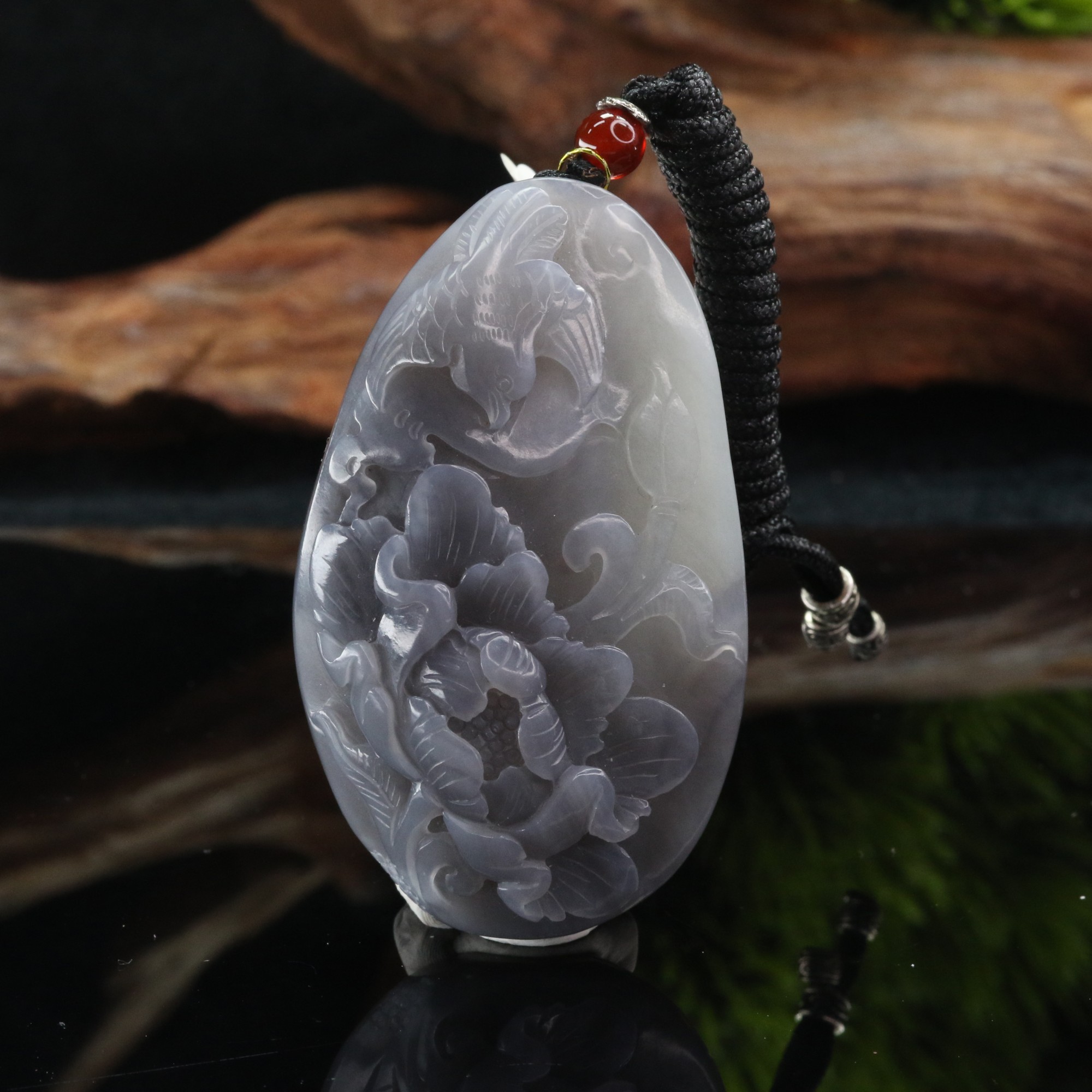 38和田玉烟紫吊坠/901229上海嘉禾拍卖