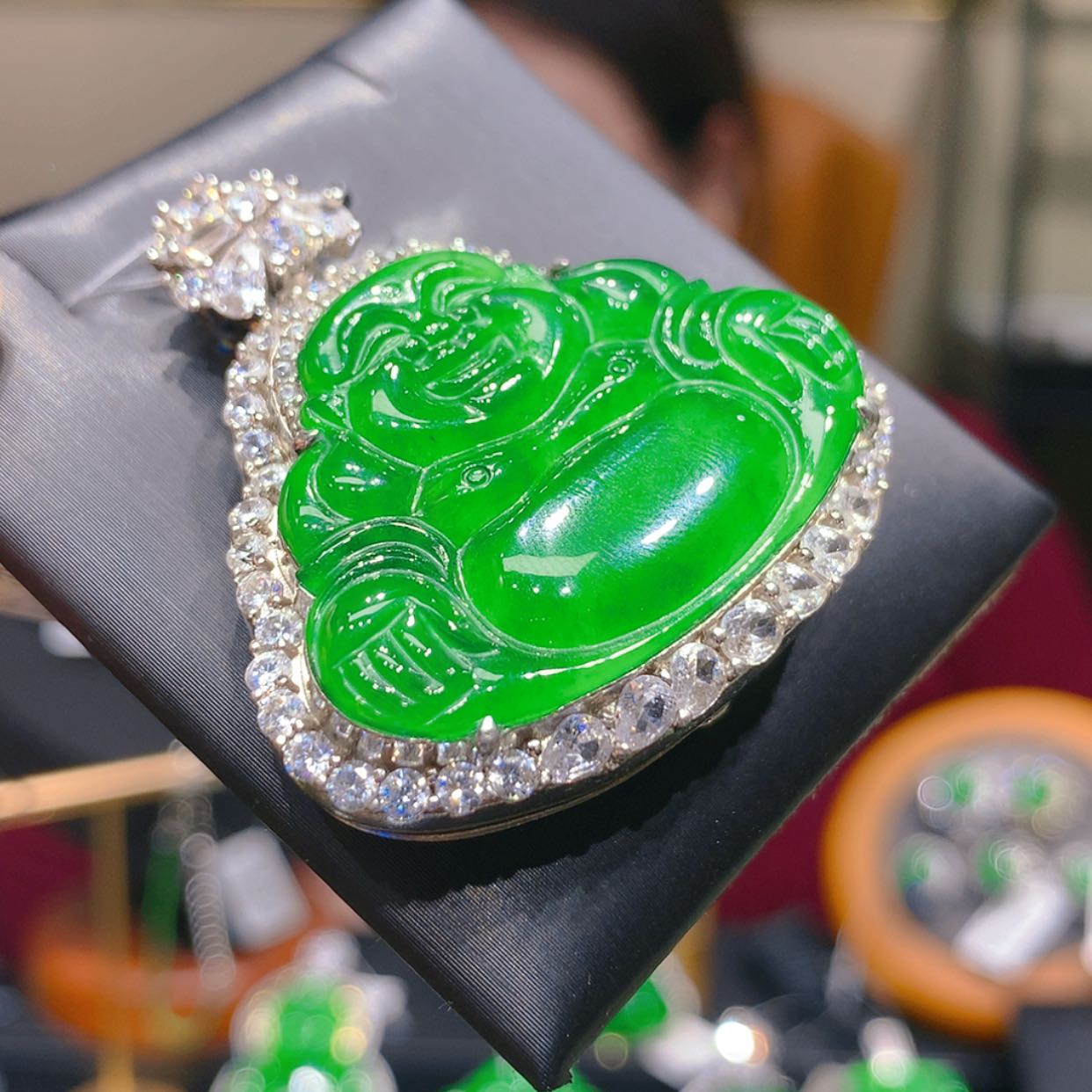 【闪购商品】翡翠颈饰银S925镶嵌4柒姐