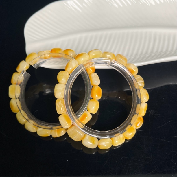 【大鱼甄选】沁色蜜蜡桶珠手串8-9mm+YW125多样性发其一