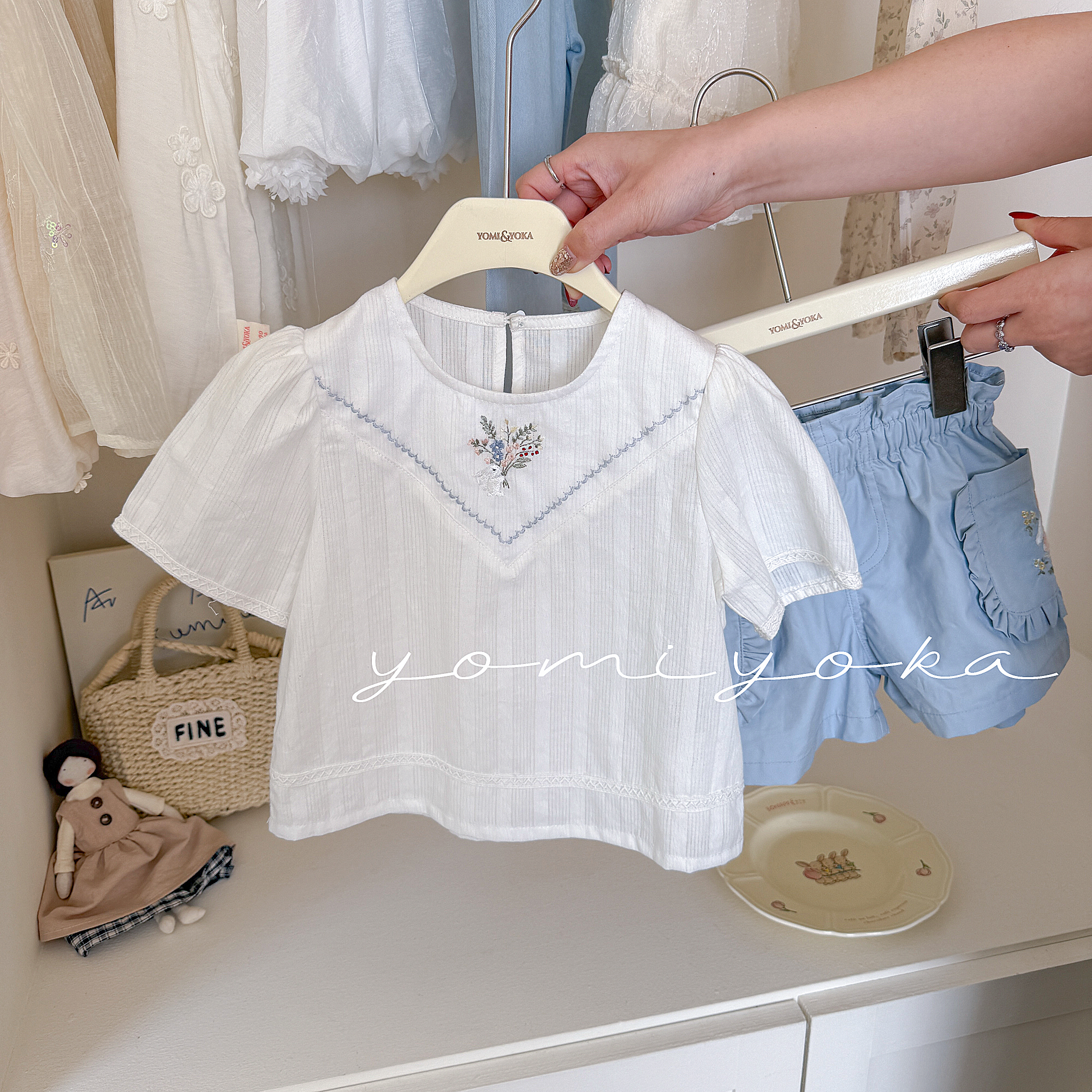 【现货】252-优米优卡-童装2025夏季新款印花刺绣T恤上衣-252008