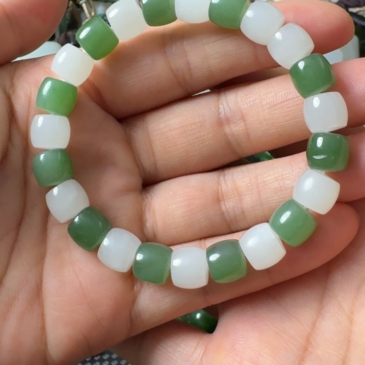 和田玉未镶嵌颈饰和田玉手串卡9好货