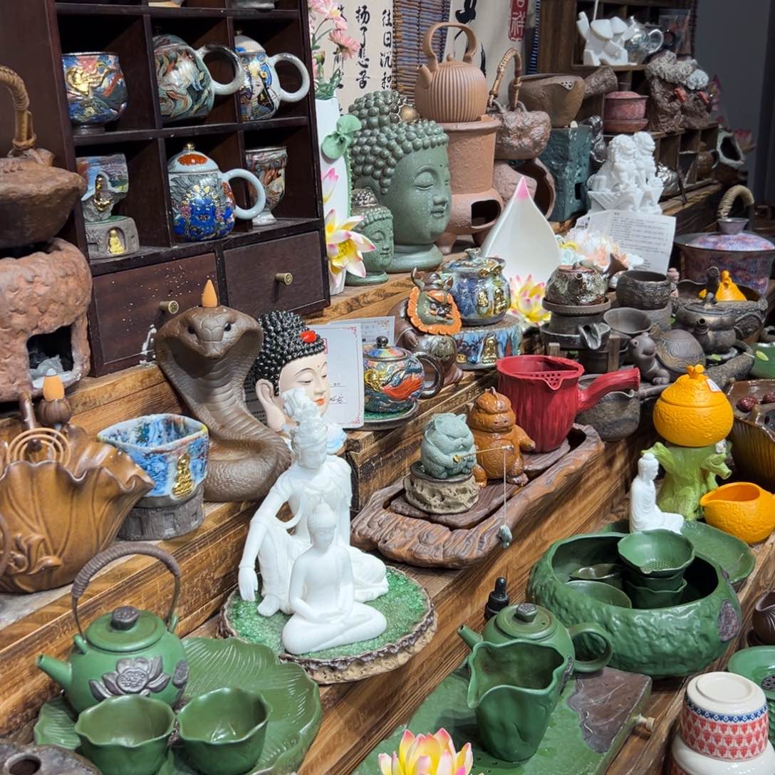 复古风格老陶泥系列茶盘茶具摆件